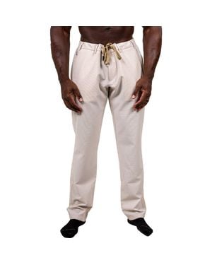 Maceoo Marthyr Tapered Leg Drawstring Pants - Natural