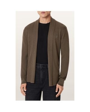 AllSaints Mode Merino Wool Shawl Collar Cardigan - Brown