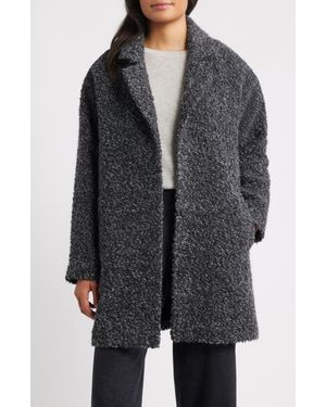 Eileen Fisher Alpaca & Wool Blend Faux Shearling Coat - Gray