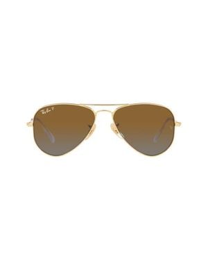Ray-Ban Kids' Junior Aviator 52Mm Gradient Polarized Pilot Sunglasses - Natural