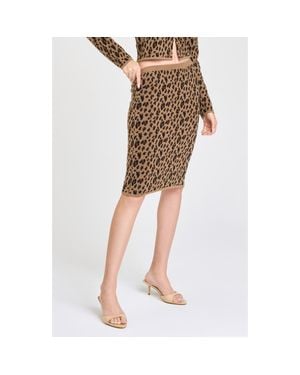 Wayf Willa Leopard Print Sweater Skirt - Multicolor