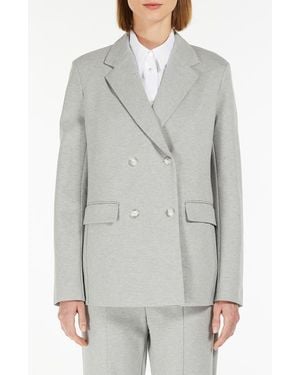 MM by Max Mara Marmo Double Breasted Blazer - Gray