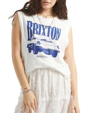 Brixton Sunday Cruising Cotton Graphic Muscle Tank - Blue