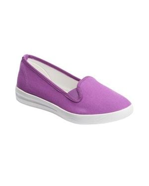 Comfortview The Dottie Cotton Canvas Slip On Sneaker - Purple