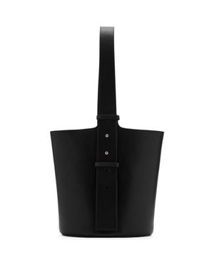 Mango Leather Bucket Bag - Black
