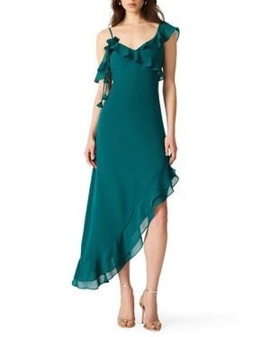 Steve Madden Annabella Ruffled Asymmetric Dress - Green