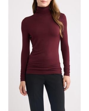 Anne Klein Turtleneck Seamless Top - Red