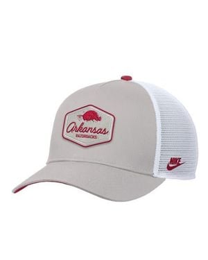 Nike Arkansas Razorbacks Rise Vintage Adjustable Trucker Hat - Gray
