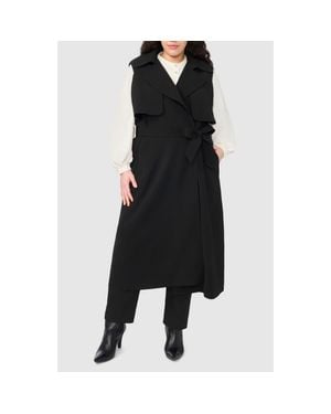 Halogen® Belted Trench Vest - Black