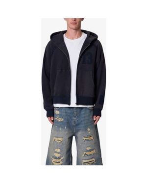 MNML Half And Half Full Zip Hoodie - Blue