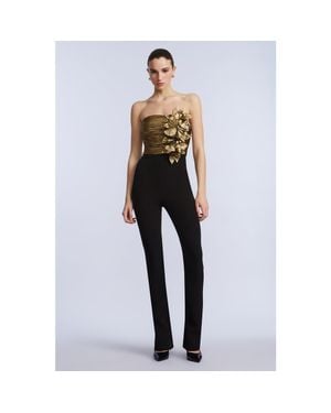 BCBGMAXAZRIA Flower Detail Jumpsuit - Blue