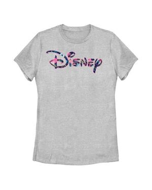 Disney Floral Logo Graphic T-Shirt - Gray