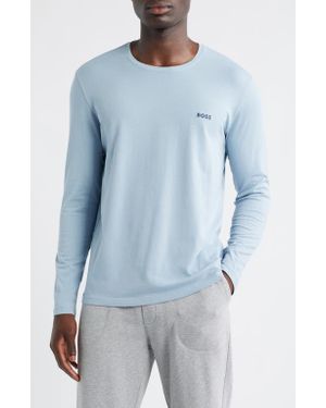 BOSS Mix Match Long Sleeve Stretch Modal Pajama T-Shirt - Blue
