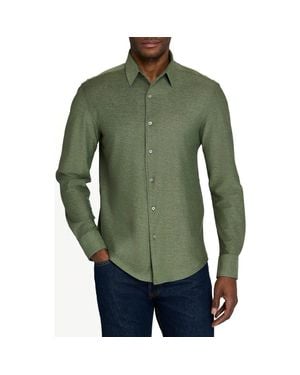 Brooklyn Brigade Solid Mapleton Luxe Cross Dyed Long Sleeve Shirt - Green