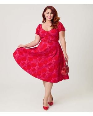 Unique Vintage Plus Size Ohara Swing Dress - Red