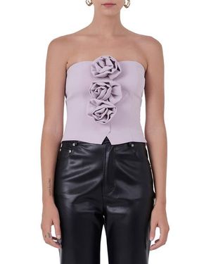 Endless Rose Flower Strapless Top - Blue