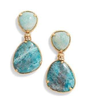 Gas Bijoux Silia Semiprecious Stone Drop Earrings - Blue