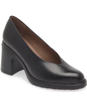 Wonders Block Heel Pump - Brown