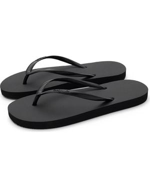feel good Slimz Core Natural Rubber Flip-Flop Thong Sandals - Black