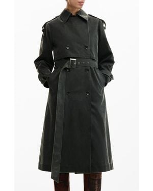 Desigual Faux Leather Trench - Black