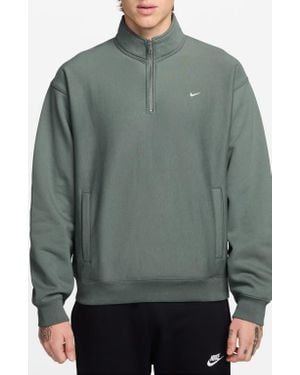 Nike Solo Swoosh Fleece Quarter Zip Pullover - Green