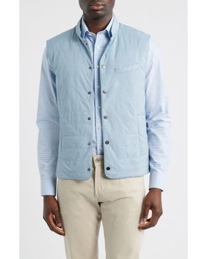 Johnnie-o Bauer Quilted Water Resistant Snap-Up Vest - Blue