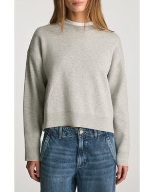 Mavi Crop Cotton Blend Sweatshirt - Gray