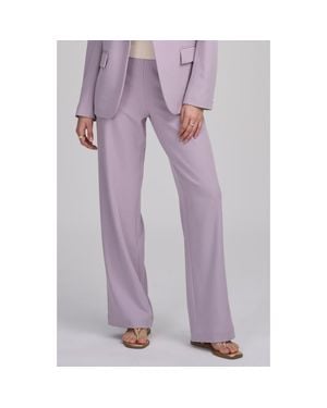 Elle Collection Woven Pant With Button - Purple