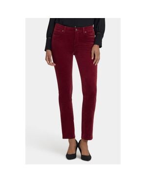 NYDJ Sheri Slim Fit Velvet Pants - Red
