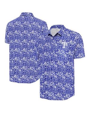 Antigua Texas Rangers Resort Button-Up Shirt - Blue