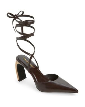 Jeffrey Campbell Accural Ankle Wrap Pointed Toe Pump - Black