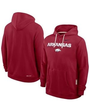 Nike Arkansas Razorbacks 2025 Sideline Performance Pullover Hoodie - Red