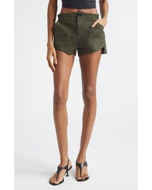 Coperni Technical Tailored Wool Blend Shorts - Green