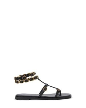 Kurt Geiger Regent Buckle Embellished Gladiator Sandal - Black