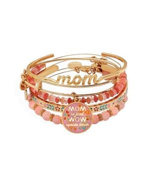 ALEX AND ANI Mother's Day Floral Bracelet Set Of 5 - Pink