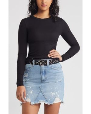 BP. Ribbed Long Sleeve Tee In Black At Nordstrom Rack