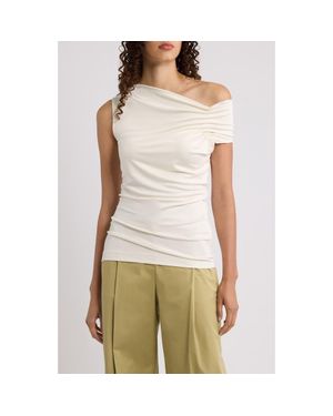 BOSS Ejoia Ruched Asymmetric Top - Natural