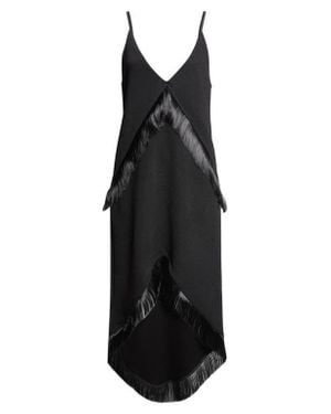 Jil Sander Asymmetric Fringe Crepe Dress - Black
