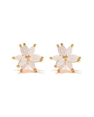 Girls Crew Fairest Floral Stud Earrings - Metallic