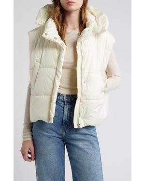 d.RA Poppy Hooded Puffer Vest - Natural