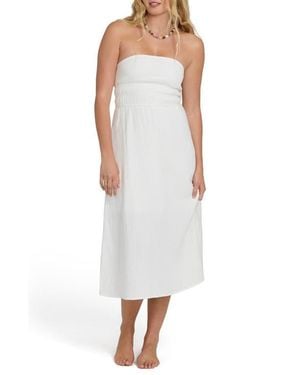 Billabong The Sky Strapless Midi Dress - White
