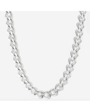 Amy Kahn Wide Filed Curb Chain Necklace - Metallic