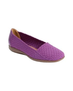 Comfortview The Bethany Stretch Woven Slip On Flat - Purple