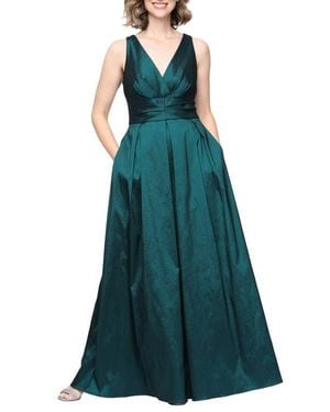 Alex Evenings Sleeveless Stretch Taffeta Gown - Green