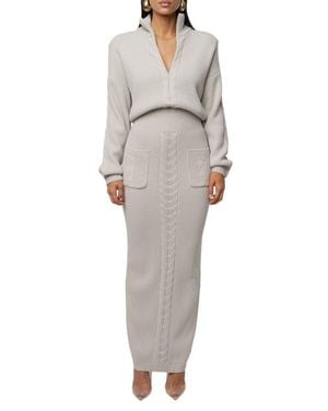 JLUXLABEL Cozy Intentions Ribbed Dress - Gray