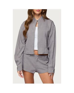 Edikted Roshelle High Neck Jacket - Gray