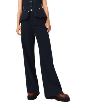 Maje Straight-Leg Tweed Pants - Blue