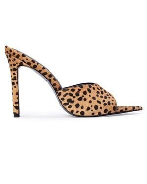 Black Suede Studio Bella 100 Mule - Metallic