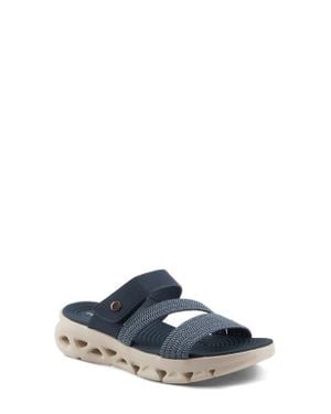 Flexus by Spring Step Galvanesa Platform Wedge Slide Sandal - Blue