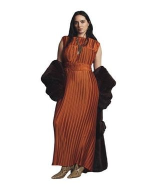 June + Vie Boatneck Plisse Cap Sleeve Maxi Dress - Green